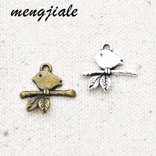 35pcs Wholesale Two Color Bird Charms Alloy Metal Animals Pendants For DIY Handmade Jewelry Accessories Making 17*16mm