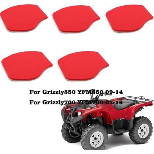 5Pcs Air Filter elements Cleaner for Yamaha Grizzly 550 YFM550 2009-14 Grizzly 700 YFM700 4X4 2007-2016 3B4-14451-00-00