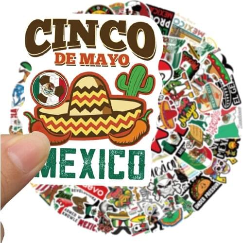 50/100pcs Hot Mexico Style Food Stickers For Guitar Kids TOY Bicycle Motorcycle Skateboard Snowboard Laptop Luggage Decals