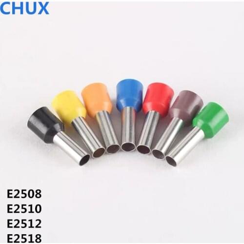 500PCS Electrical Tube Insulating Insulated Terminal VE2508 VE2510 VE2512 2518 Heat shrinkable tube Pin Cable Wire Connector