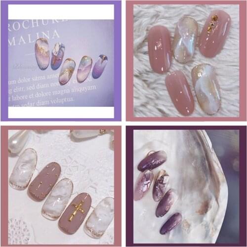 7 sets/pack ! beautiful gilding nail stickers Ins fashion Water Nail Decal cute pattern false nails bride pure color