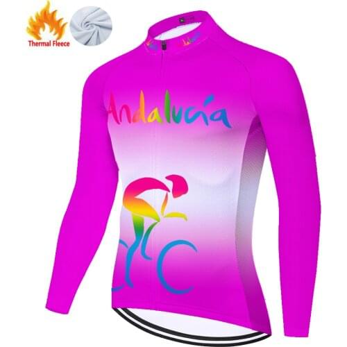 Andalucia Winter Thermal Fleece Chaqueta Mujer Camisa Masculina Maillot Camiseta Masculino Ropa Ciclismo Hombre Jersey Ciclismo