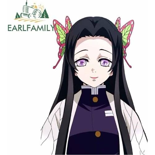 EARLFAMILY 13cm x 9.8cm Auto Car Stickers Demon Slayer Beauty Anime Vinyl Decal Windows JDM RV VAN Trunk Door Decoration