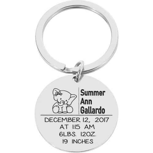Personalized Custom Baby Birth Statistics Multiple Styles Four Colors To Choose Keychain To Child Surprise Birthday Gifts