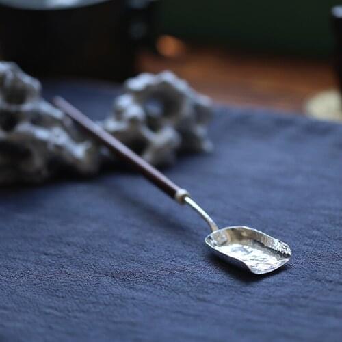 Japanese Style Teaspoons Long Handle Handmade Vintage Sandalwood Teaspoons Shovel Kitchen Cucchiaino Household Products DG50C