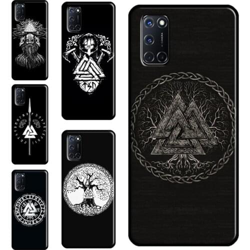 Valknut Odin Case For OPPO A9 A5 A53 A31 2020 A52 A72 A15 A83 A91 A93 A5S Find X3 Pro Reno 2 Z Funda
