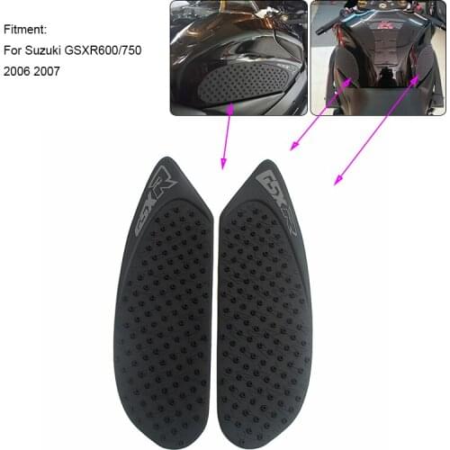 For Suzuki GSX-R GSXR600/750 2006 2007 GSXR600 GSXR750 Motorcycle Anti slip Tank Pad Side Gas Knee Grip Traction Pads