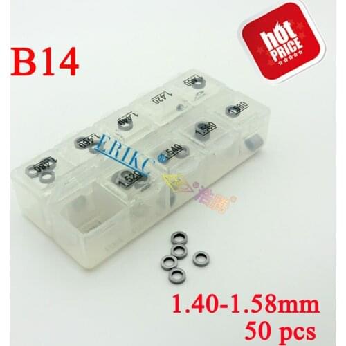 ERIKC B14 Nozzle Lift Adjusting Shims 50 piece with different size, CRIN Armature Lift Spacer Calibration Gasket 1.40-1.58mm