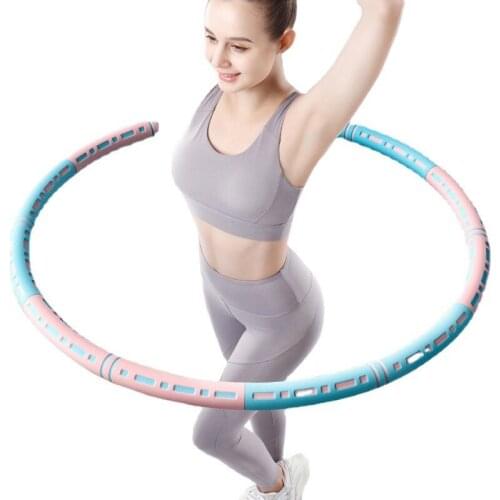 Fitness Sport Hoop 6 Parts Detachable Stainless Steel Thin Waist Massage Ring Weights Loss Yoga Circle Home Gym Workout Equiment