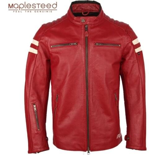 Motorcycle Leather Jacket Men 100% Genuine Cowhide Leather Natrual Skin Coat Men Slim Fit Bomber Biker Leather Coat Autumn M218