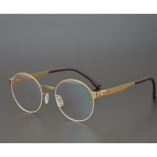 Germany Berlin Glasses Ultralight Titanium Round Retro Glasses Frame Mens And Womens Myopia Optical Prescription Eyeglasses