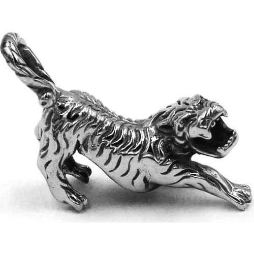 Wholesale Fashion Tiger Pendant Stainless Steel Jewelry Classic Three-dimensional Animal Tiger Biker Mens Pendant 511B