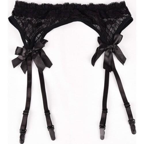 Sheer Lace Ligas Sexy Top Thigh Highs Garter Belt Stockings Bondage Lingerie Garter Belt Suspender Set