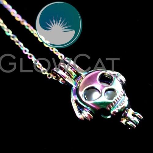 R-C602 Colorful Headphone Beads Cage Pendant Perfume Diffuser Aromatherapy Stone Pearl Cage Locket Necklace