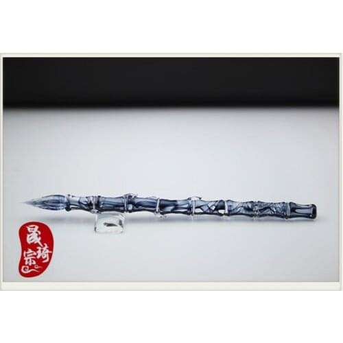 Glass Dip Pen With Glass Pen Holder Vintage Handmade Glass Signatures Pen Set