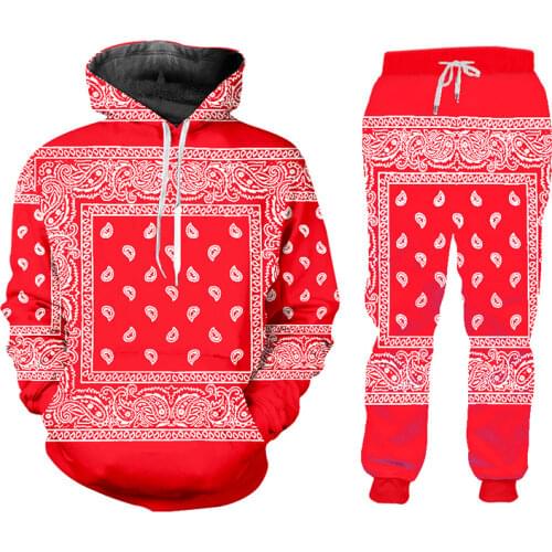 UJWI Women/men Jogger 3D Pants Sweatshirt Colorful Paisley Graphic Tracksuit Sweatpants Hoody Cashew Floral Streewear 2Piece Set