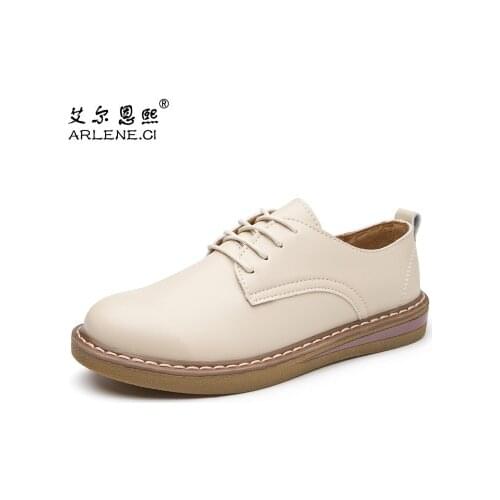 Hot Sale Fashion Genuine Leather Women Flats Shoes Female Casual Shoes Brand Platform Shoes Woman Lace Up Footwear Size 34-41