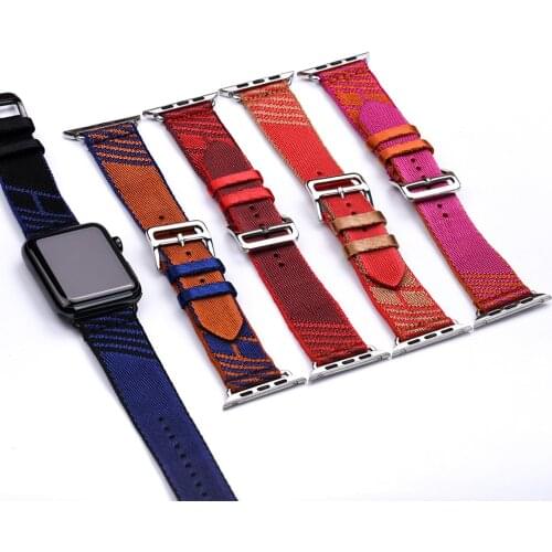 High Quality Smooth Twill Nylon Watch Straps 38mm 40mm 42mm 44mm For Apple Iwatch Series SE 6 5 4 3 2 1 Watchband Wrist Bracelet