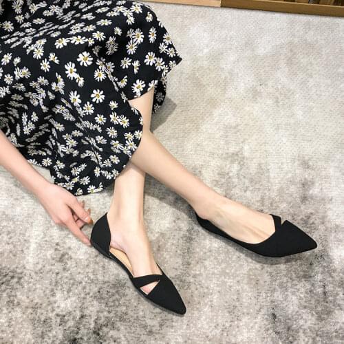 2021 New Pointed Flat Shoes Women All-match Casual Flat with Shallow Mouth Professional Work Soft Sole