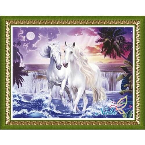 Animals horse photo dmc rhinestone 3598R - Square diamond mosaic painting Diamond embroidery cross stitch