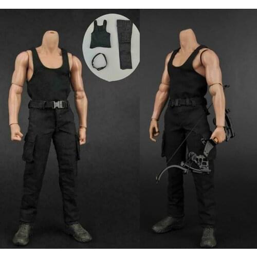 ZY16-12 1/6 Combat Vest Pants Clothes Male Soldier Bow Arrow Set+Knife Fit 12" Action Figure Body Toy