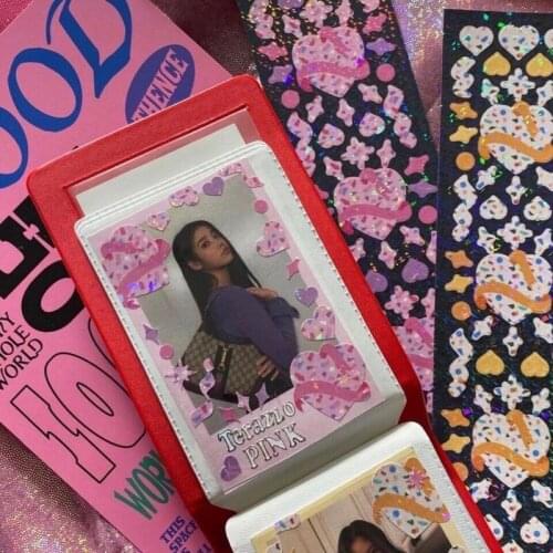 1PC Gorgeous Love Blingbling Stickers Laser Mobile Phone Hand Account Happy Plan Stationery DIY Decorative Shiny Sticker