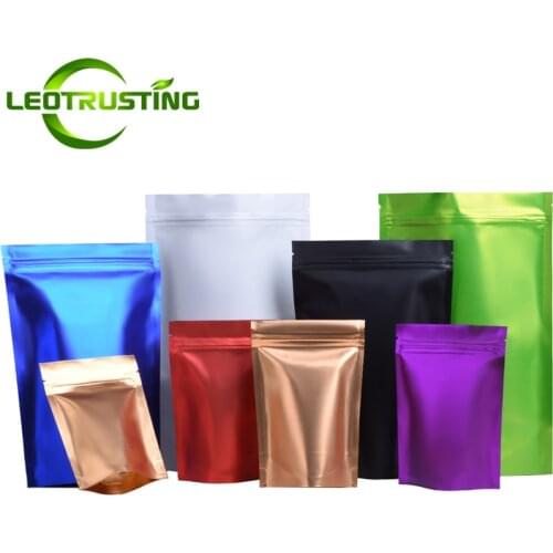100pcs Resealable Stand up Matte Aluminum Foil Zip Lock Bag Coffee Chocolate Snack Dates Heat Sealing Gift Packaging Pouches