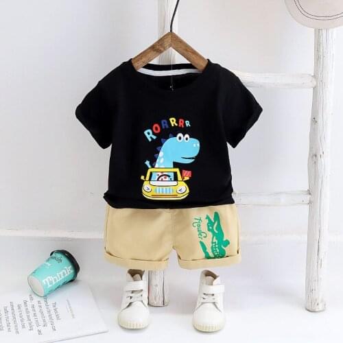 New Summer Children Cotton Baby Boys Girls Clothes cartoon T-shirt Short pants 2Pcs/sets Infant Kids Fashion Toddler Tracksuits