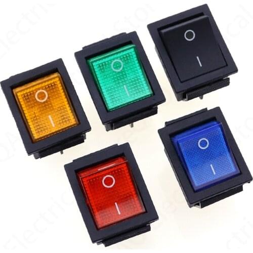 5Pcs Latching Rocker Switch Power switch I/O 4 Pins with Light 16A 250VAC 20A 125VAC KCD4