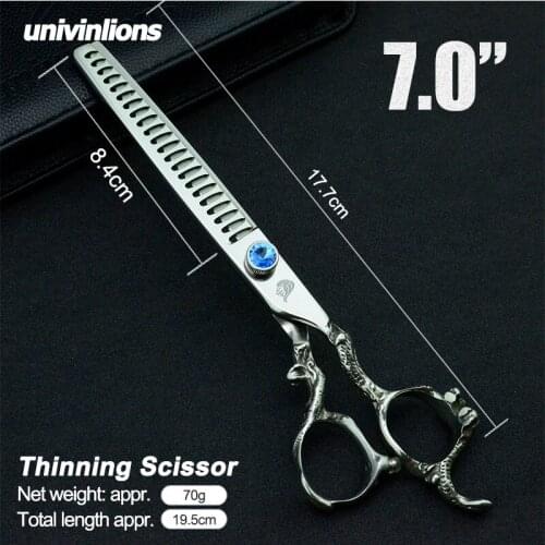 7 inch Pet Dogs Gromming Scissors Thinning Shears Sharp Edge Animals Cat Hair Thinning Scissors Barbers Cutting Tools