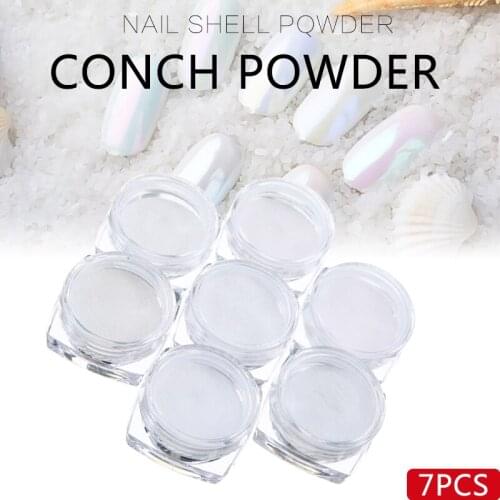 7PCS Nail Art Pearl Powder Glitter Mirror Mermaid Aurora Chrome Pigment DIY Nail Dye Colorant Decoration