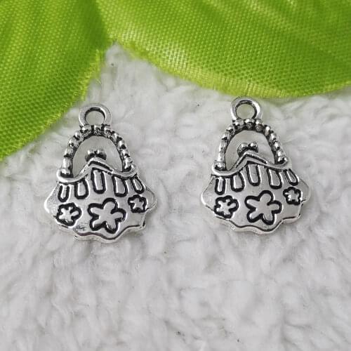 Free Ship 300 pcs Antique silver handbag charms pendant 19x14mm