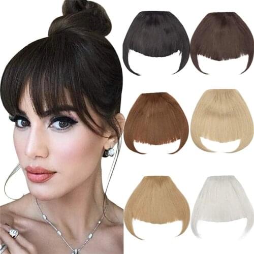 Kong&Li Bang False Hair Bangs black brown auburn red Clip In on Synthetic Hair Fringe clip in bangds for women