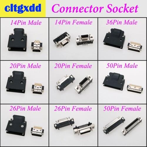 Cltgxdd MDR 14 20 26 36 50 Pin Compatible 3M SCSI CN Connector Socket Port 10314 10320 10326 10336 10350 Cable Wire Solder Type