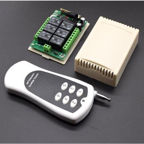 DC 12V 6 Channel Relay Module 6 Button Wireless RF Remote Control Switch Transmitter 6CH Receiver Board