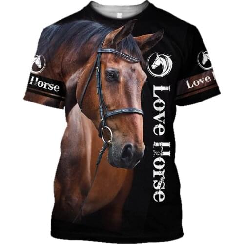 CLOOCL Love Horse Series T-shirts Animal Design 3D Print Pullovers Tops Men Clothing Unisex Short Sleeve Harajuku Streetwear