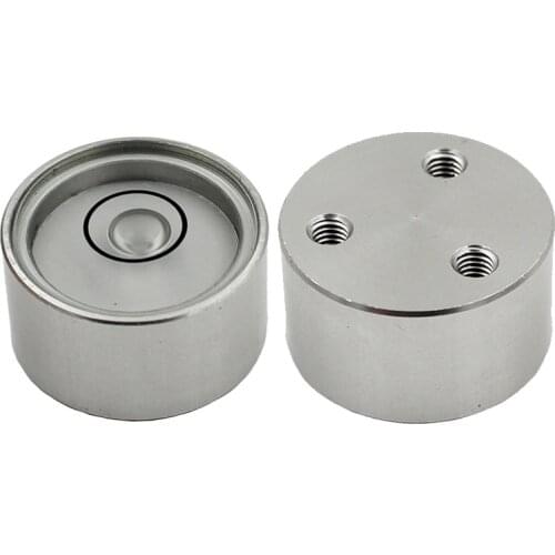 HACCURY 19*11mm Alloy metal shell Round bubble level Metal horizontal bead Accuracy 15'/2mm Silver Color