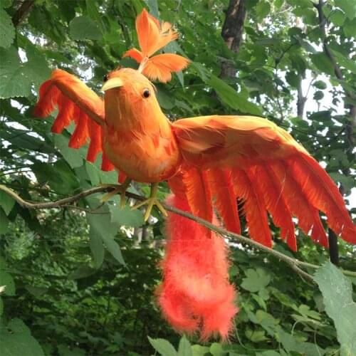 Simulation hot wings Phoenix bird model foam&furs red long tail bird doll gift about 60x32cm 1706