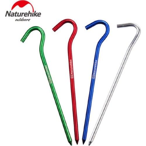 Naturehike 8pcs tent pegs aluminum camping tents nails outdoor beach picnic tent sun shelter stakes tarp canopy accessories