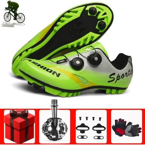 New Cycling Shoes Sapatilha Ciclismo Mtb Men Sneaker Women Mountain Bike Green Original Bicycle Athletic Racing Sports Bicicleta