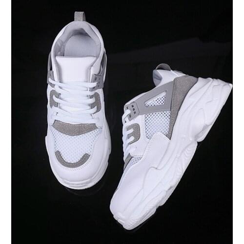 Outdoor new wedge fashion white shoes female platform ladies casual shoes comfortable breathable mesh sneakers