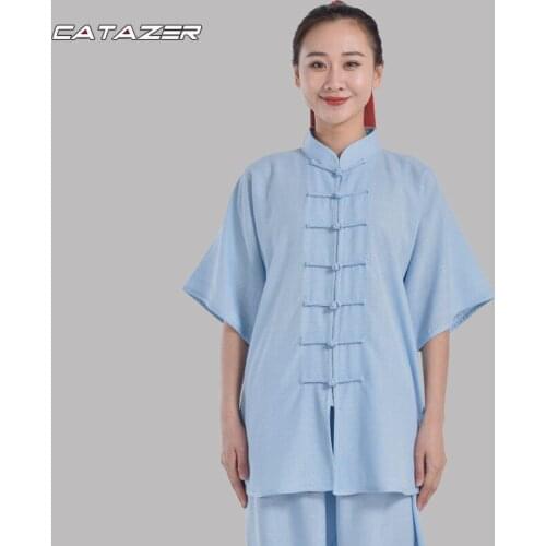 Summer Tai Chi Suit Shortsleeves Kung Fu Martial Arts Uniform Wing Chun Wushu Clothes Custom Service Need Your Measurements