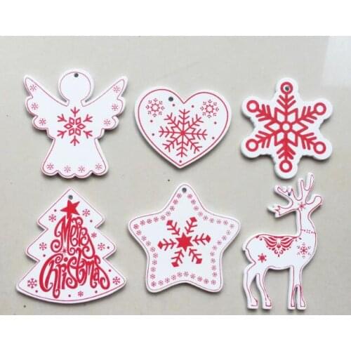 Hot 2000pcs/lot Natural Wood Christmas Ornaments Pendant Hanging Gifts Xmas Tree Decor Home Wedding Decoration