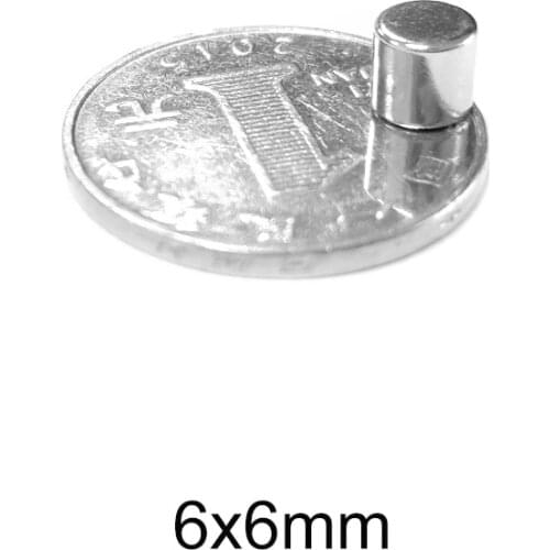 20~300pcs 6x6 mm N35 Round Strong Powerful Magnets 6mm x 6mm Neodymium Magnet Dia 6x6mm Permanent NdFeB Magnets Disc 6*6 mm