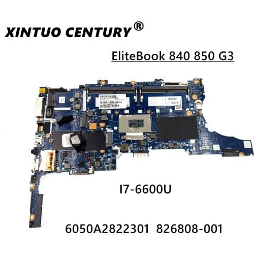 For HP EliteBook 840 G3 850 G3 Series Laptop Motherboard i7-6600U CPU 6050A2822301-MB-A01 826808-601 826808-001