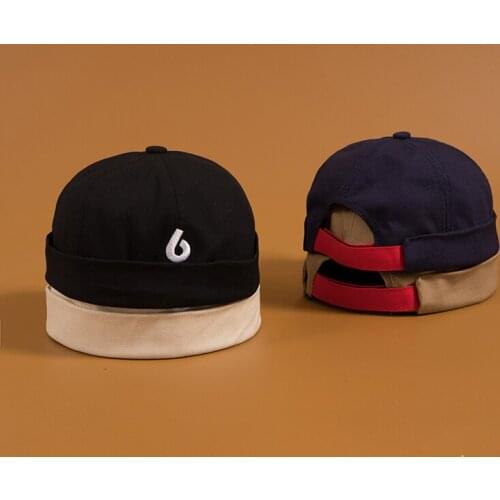 Fashion Men Docker Cap Skullcap Retro Sailor Cap Beanie Hats Men Women Warm Bucket Cap Brimless Hat Dad Caps Watermelon hat