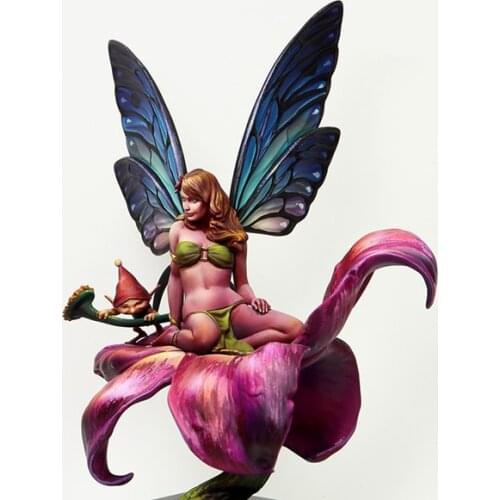 New Unassembled 1/22 ancient woman warrior with flower Resin Figure Unpainted Model Kit