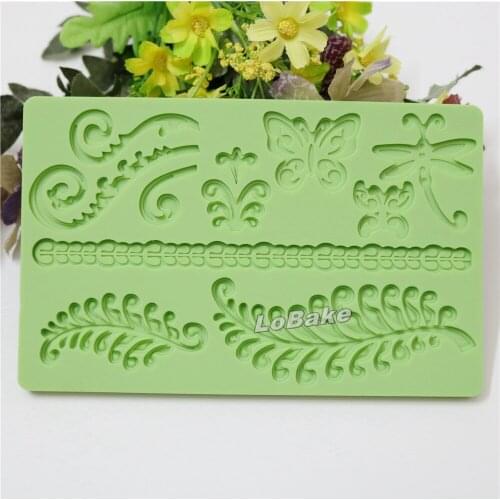 Latest many pretty flowers & leaves shape silicone fondant cake lace border stamping mold taart decoratie DIY pastry tools