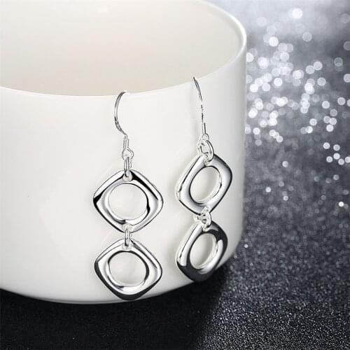 New Arrival 925 Sliver Doubble Round Earrings Beautiful Earrings For Women Charm Jewlery Earrings Fashion Gift