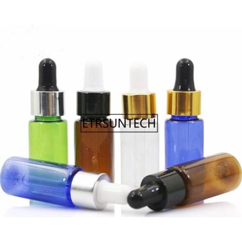 10ml 15ml 20ml Empty PET Aluminum Dropper Oil Essential Bottle In Refillable Drop Liquid Pipette Bottles F1463